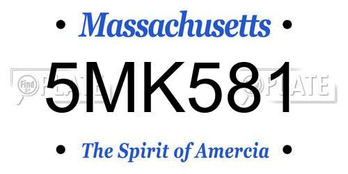 5MK581 Massachusetts License Plate