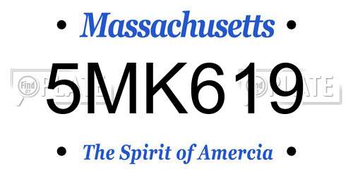5MK619 Massachusetts License Plate