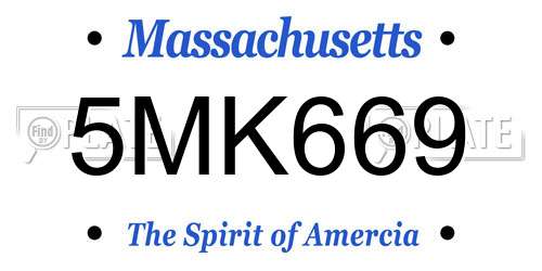 5MK669 Massachusetts License Plate