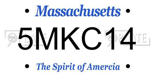 5MKC14 Massachusetts License Plate