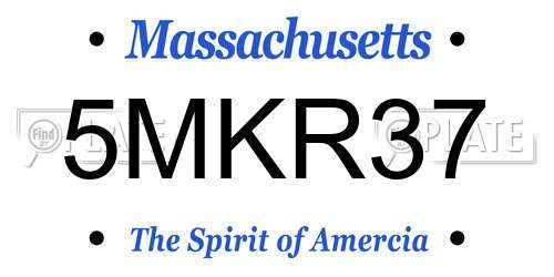5MKR37 Massachusetts License Plate