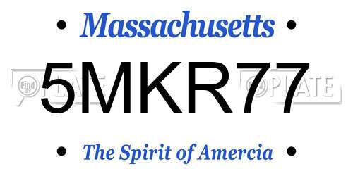 5MKR77 Massachusetts License Plate