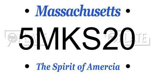 5MKS20 Massachusetts License Plate