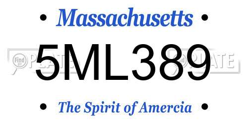 5ML389 Massachusetts License Plate