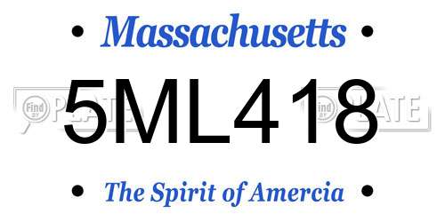 5ML418 Massachusetts License Plate