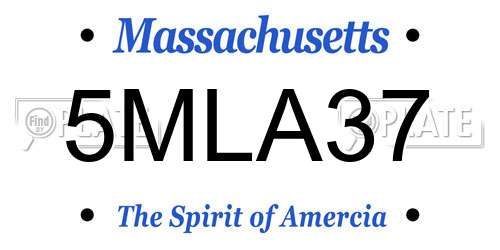 5MLA37 Massachusetts License Plate