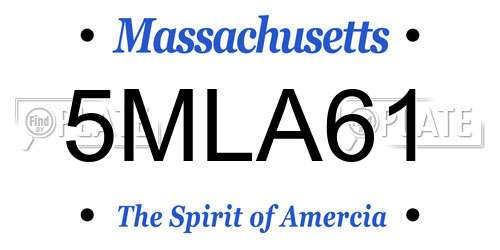 5MLA61 Massachusetts License Plate