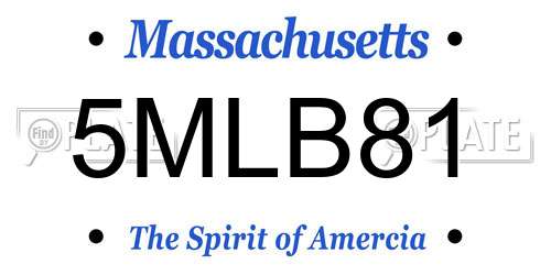 5MLB81 Massachusetts License Plate
