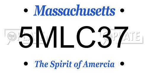 5MLC37 Massachusetts License Plate