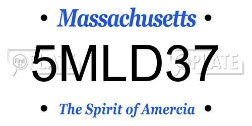 5MLD37 Massachusetts License Plate