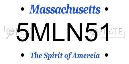 5MLN51 Massachusetts License Plate