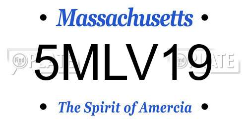 5MLV19 Massachusetts License Plate