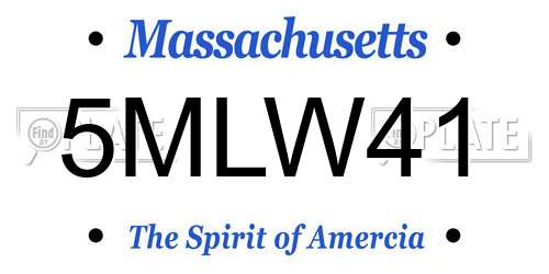 5MLW41 Massachusetts License Plate