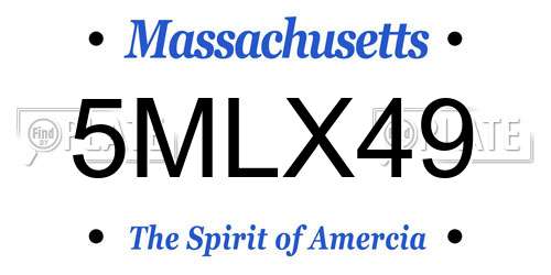 5MLX49 Massachusetts License Plate