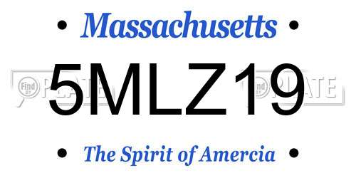 5MLZ19 Massachusetts License Plate