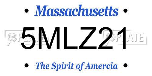 5MLZ21 Massachusetts License Plate