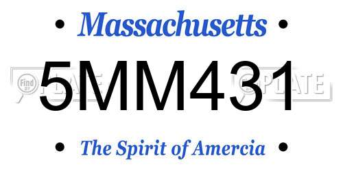 5MM431 Massachusetts License Plate