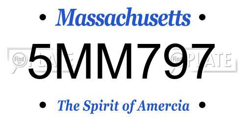 5MM797 Massachusetts License Plate