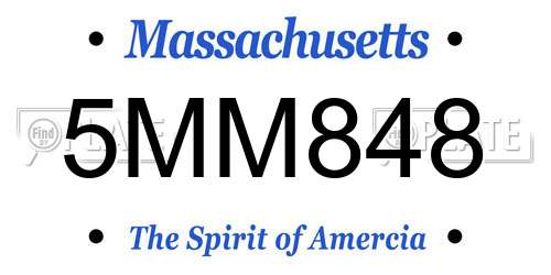 5MM848 Massachusetts License Plate