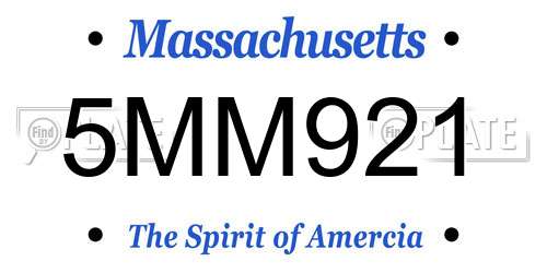 5MM921 Massachusetts License Plate