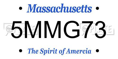 5MMG73 Massachusetts License Plate