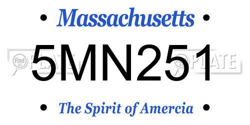 5MN251 Massachusetts License Plate