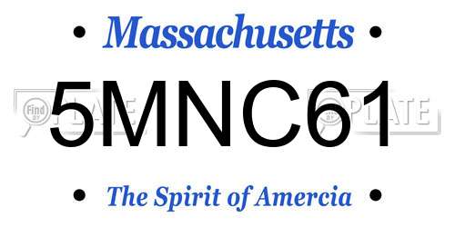 5MNC61 Massachusetts License Plate