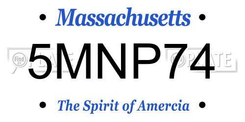 5MNP74 Massachusetts License Plate