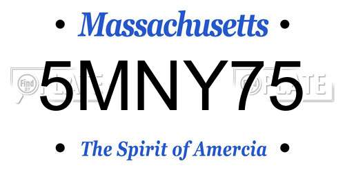 5MNY75 Massachusetts License Plate