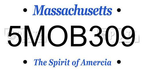 5MOB309 Massachusetts License Plate
