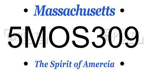 5MOS309 Massachusetts License Plate