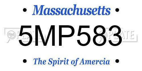 5MP583 Massachusetts License Plate