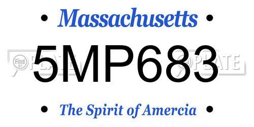 5MP683 Massachusetts License Plate