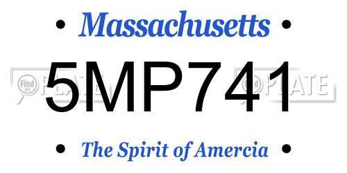 5MP741 Massachusetts License Plate
