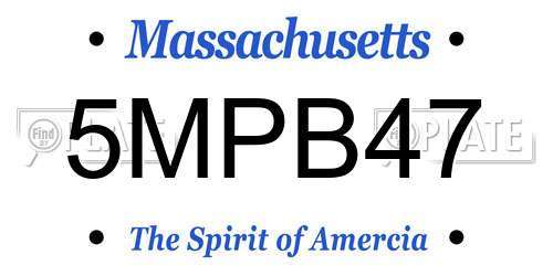 5MPB47 Massachusetts License Plate