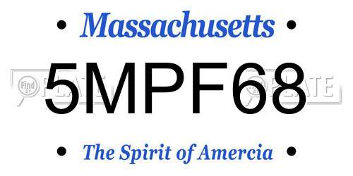 5MPF68 Massachusetts License Plate