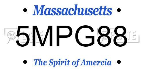 5MPG88 Massachusetts License Plate