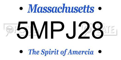 5MPJ28 Massachusetts License Plate