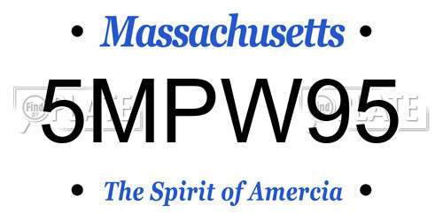 5MPW95 Massachusetts License Plate