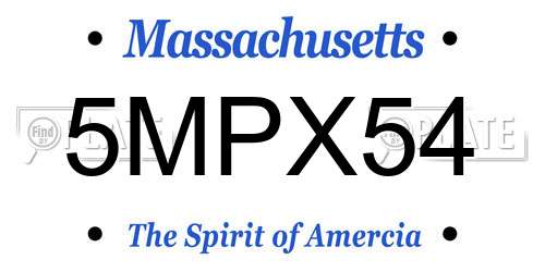 5MPX54 Massachusetts License Plate