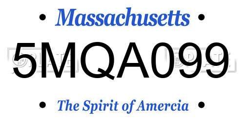 5MQA099 Massachusetts License Plate