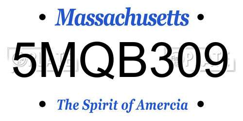 5MQB309 Massachusetts License Plate