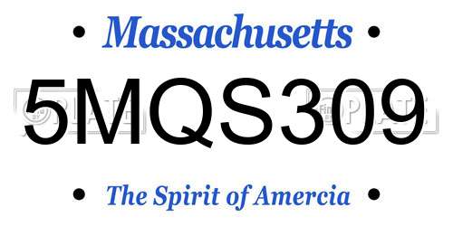 5MQS309 Massachusetts License Plate