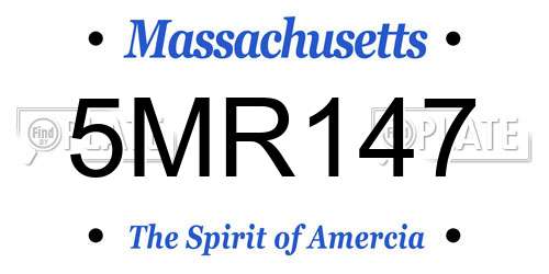 5MR147 Massachusetts License Plate