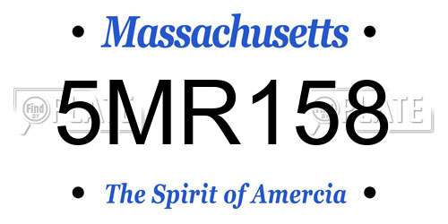 5MR158 Massachusetts License Plate