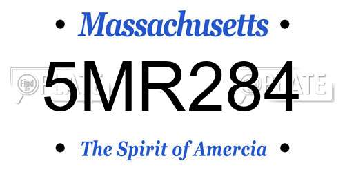 5MR284 Massachusetts License Plate