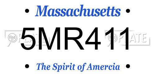 5MR411 Massachusetts License Plate