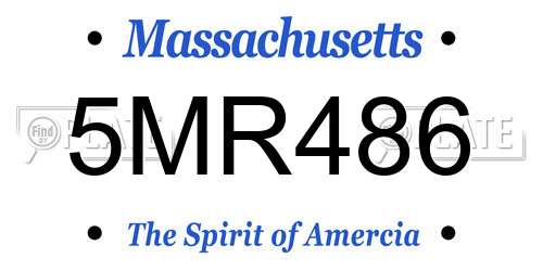 5MR486 Massachusetts License Plate