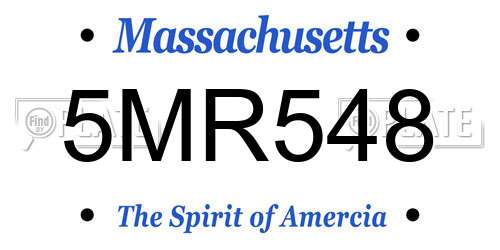 5MR548 Massachusetts License Plate