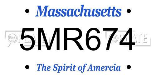 5MR674 Massachusetts License Plate